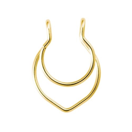 Piercing septum doble falso para nariz dorado