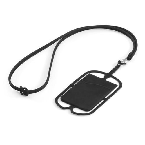 Lanyard universal para celular con tarjetero, negro