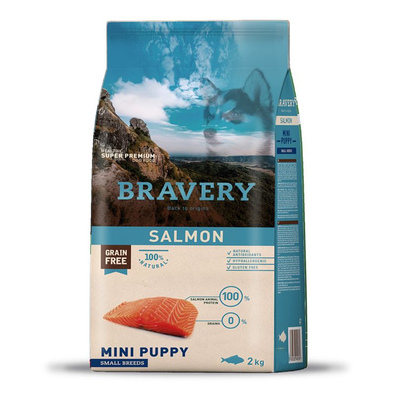 Comida-para-Perro-Cachorro-Razas-Pequeñas-Bravery-Libre-de-Grano-Salmon-2kg