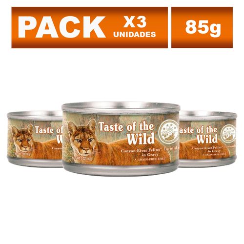 Comida Enlatada Gato Taste of the Wild Trucha Salmón 85g x3