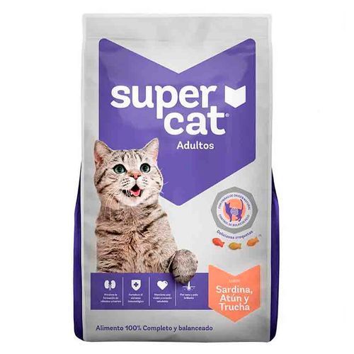 Comida para Gatos Supercat Adulto de Sardina y Trucha 9kg