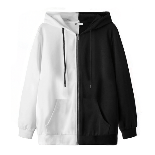 Polera Hombre Yansus Bicolor Blanco Negro