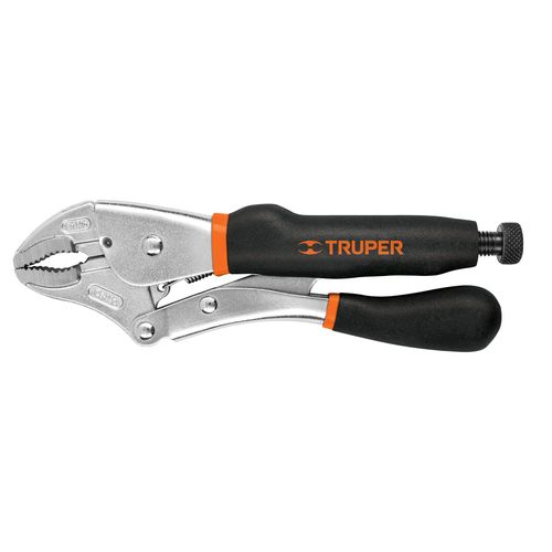Alicate de presion curvo mango de vinil 10" Truper