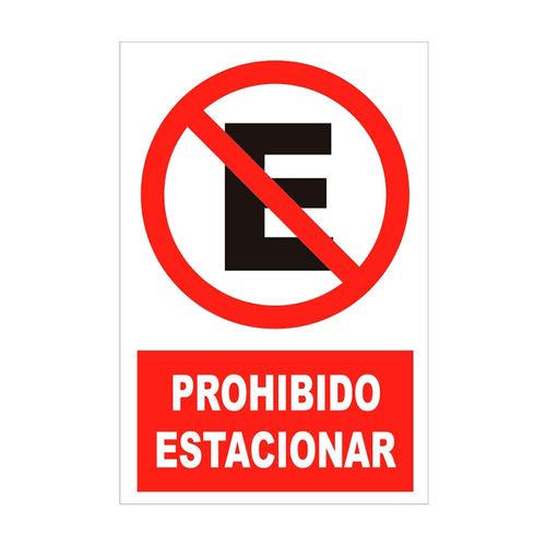 Señal de Prohibido Estacionar 20x30cm