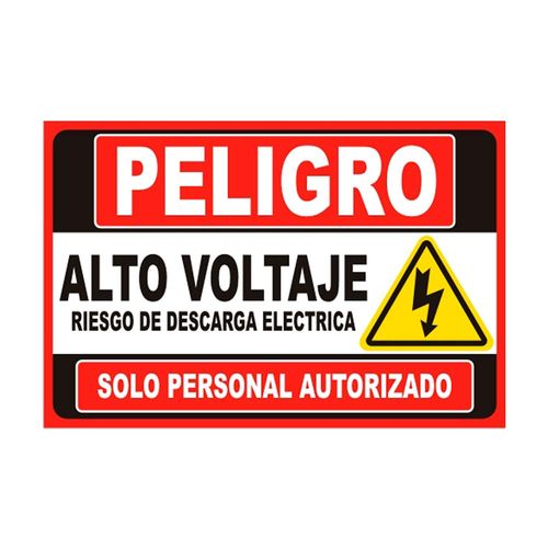 Letrero Peligro Alto Voltaje 30x40cm