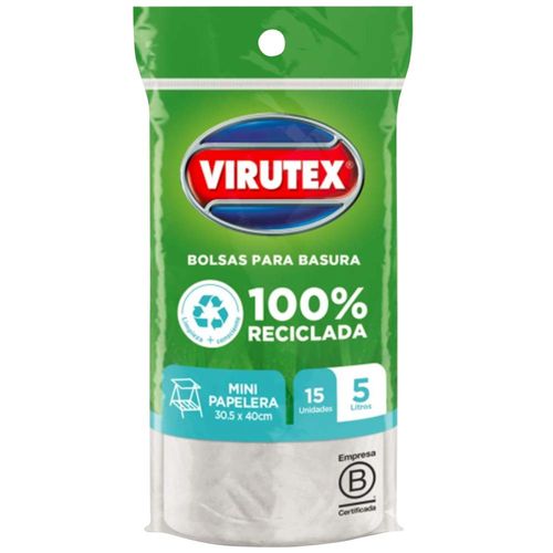 Bolsa de Basura VIRUTEX 5lt Rollo 15un