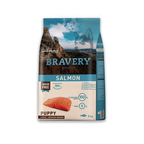 Alimento para Perros Raza Grande Puppy Bravery Salmón 4Kg