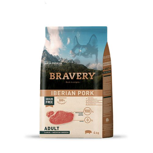 Alimento Perros Grandes Adulto Bravery Cerdo Ibérico 4Kg