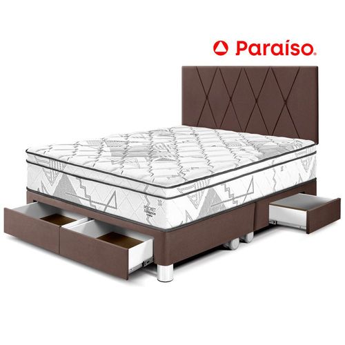 Dormitorio Pocket Advance Con Cajones Queen Cabecera Loft Chocolate