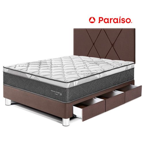 Dormitorio Paraiso Pocket St Cajones 1.5 Plazas Cabecera Loft Chocolate