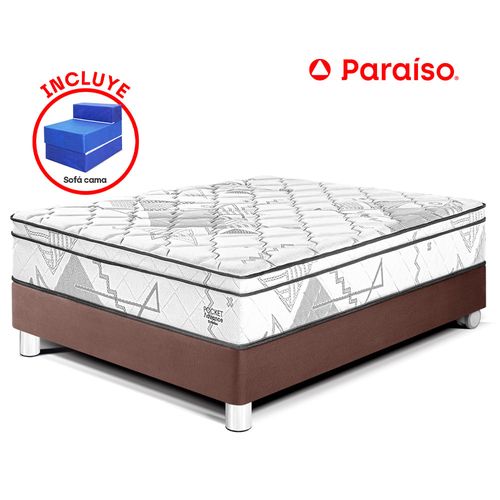 Cama Pocket Advance 1.5 Plazas Aq + Sofá