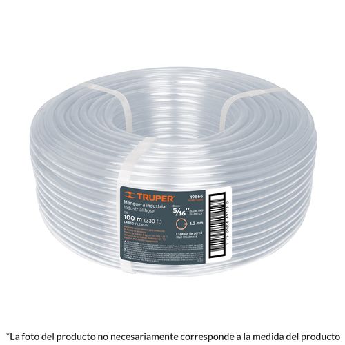 Manguera industrial de nivel 1/2 rollo por 100 metros Truper