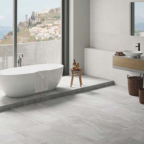 Piso porcelanato Johnstone Grey Brillo 25x75cm 1.31m2