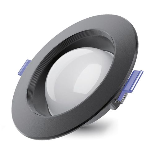 Spot Led Saturno Negro para Caja Octagonal 6w Luz Cálida