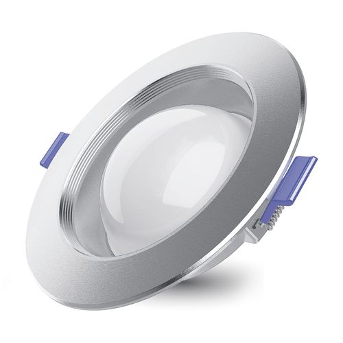 Spot led Saturno Plateado para caja Octogonal 6w luz fría