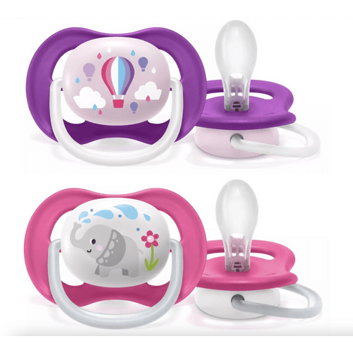CHUPONES AVENT DE 6 A 18 MESES ULTRA AEREADOS ANATOMICOS PACK DE 2 UNI - MODELO GLOBO + ELEFANTE NIÑ