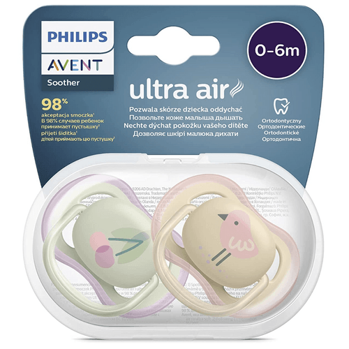 CHUPON AVENT DE 0 A 6 MESES ULTRA AIR PACK DE 2 UNI CEREZAS / PAJARITO - NIÑA