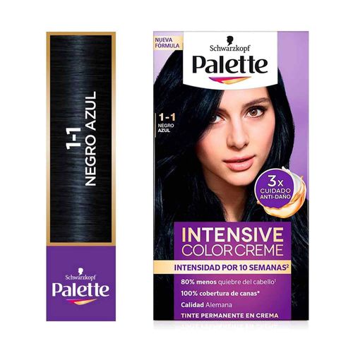 Tinte para Cabello SCHWARZKOPF Palette Color Creme 1-1 Negro Azul Caja 1un