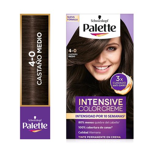 Tinte para Cabello SCHWARZKOPF Palette Color Creme 4-0 Castaño Medio Caja 1un