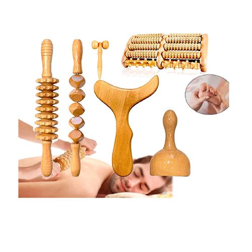 Kit de herramientas de masaje de madera 5 en 1