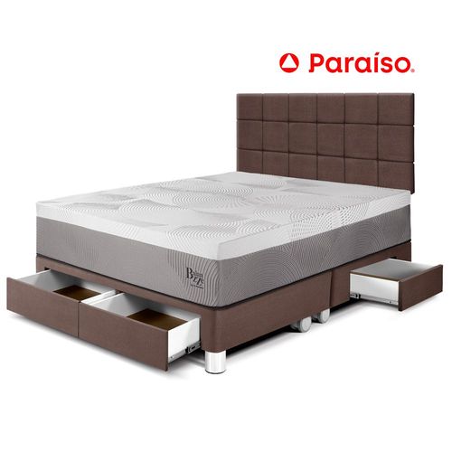 Dormitorio Royal Balanzze Cajones King Cabecera Blocks Chocolate