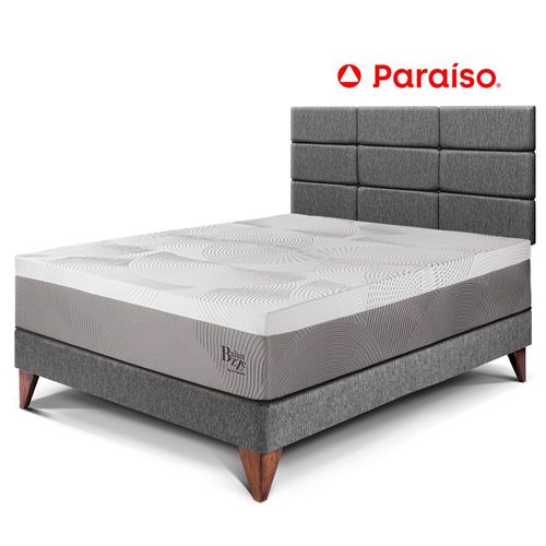 Dormitorio Europeo Royal Balanzze 1.5 Plazas Cabecera Blocks Gris