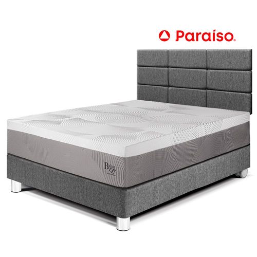 Dormitorio Royal Balanzze 1.5 Plazas Cabecera Blocks Gris