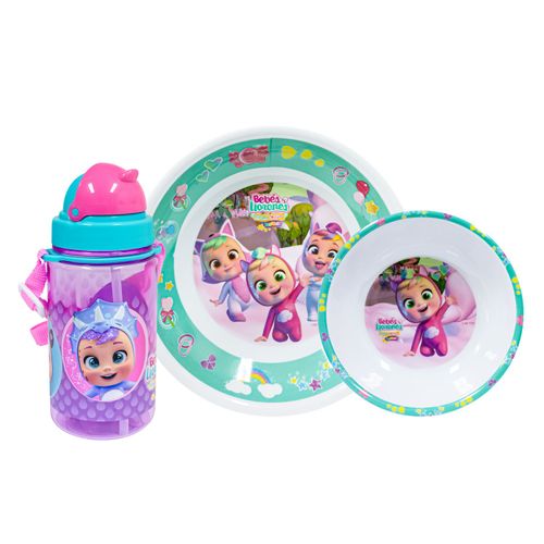 Set Melamine Con Botella Scool Cry Babies