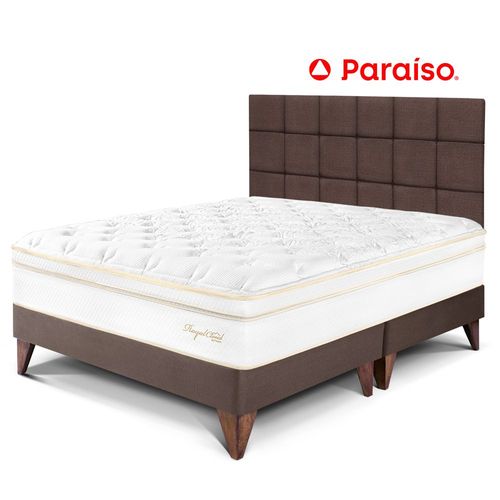 Dormitorio Europeo Royal Cloud King con Cabecera Blocks Chocolate