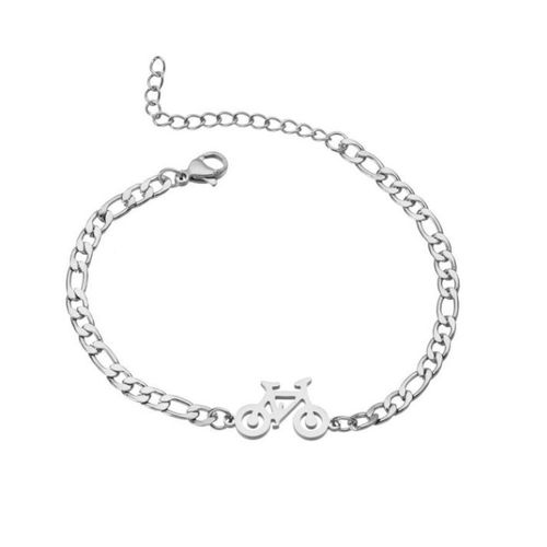 Pulsera bicicleta unisex plateada