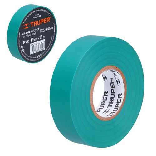 Cinta Aislante verde 19mm x 18m Truper Expert