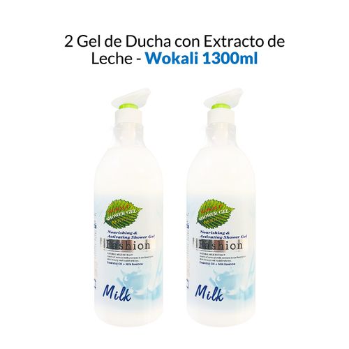 2 Gel de Ducha con Extracto de Leche - Wokali 1300ml