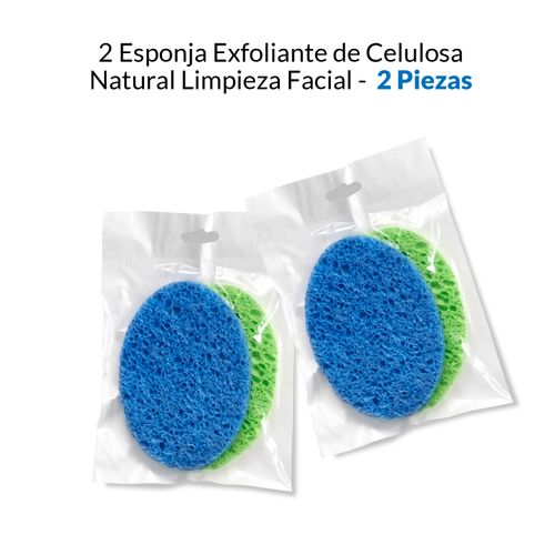 2 Esponja Exfoliante De Celulosa Natural Limpieza Facial 2 u