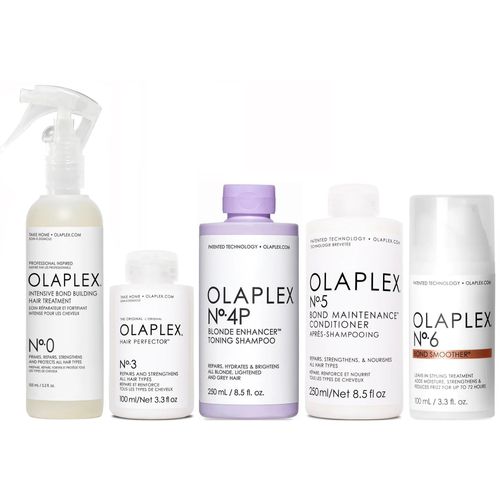 Olaplex N°0 + N°3 + N°4P + N°5 + N° 6 Tratamiento Cabello Rubio