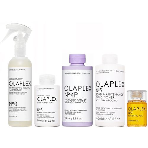 Olaplex N°0 + N°3 + N°4P + N°5 + N° 7 Tratamiento Cabello Rubio