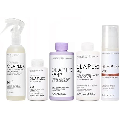 Olaplex N°0 + N°3 + N°4P + N°5 + N°9 Tratamiento Cabello Rubio