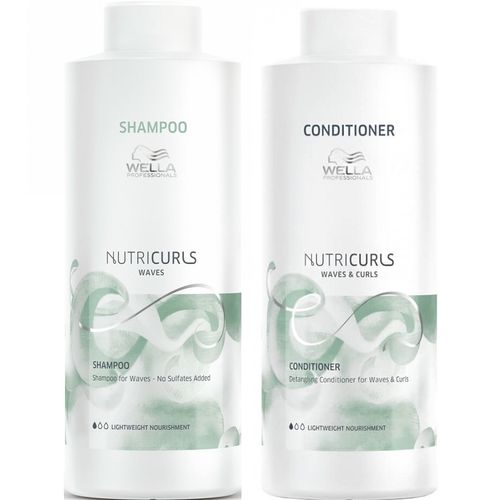 Shampoo para Ondas 1000ml + Acondicionador 1000ml Wella Nutricurls