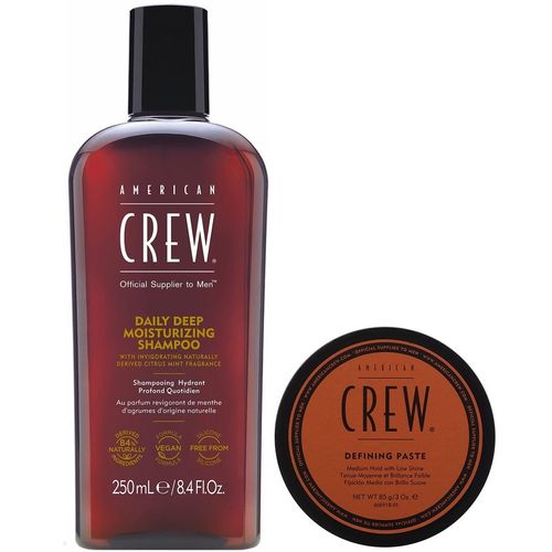 Shampoo Hidratante 250ml + Cera Mate Defining Paste American Crew Men