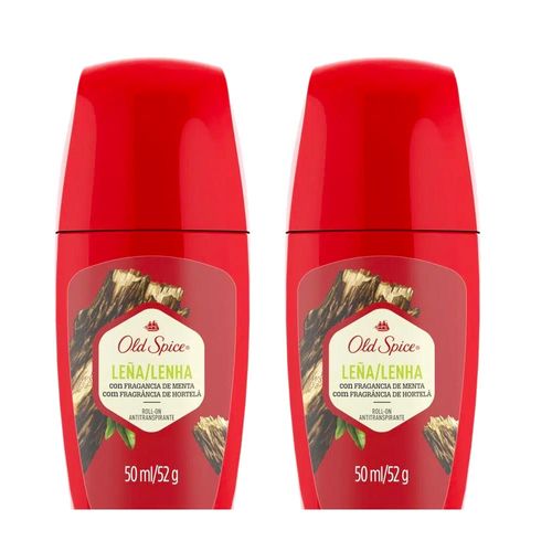 Pack Desodorante en Roll On para Hombre OLD SPICE Leña Frasco 50ml x 2un