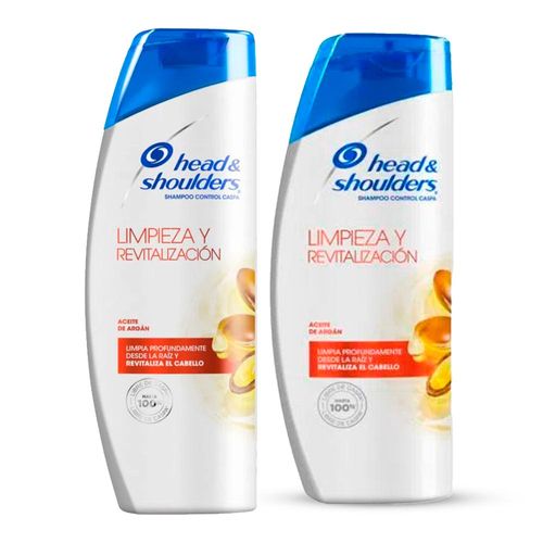 Pack HEAD & SHOULDERS Shampoo Aceite de Argán Limpieza y Revitalización 375ml + Shampoo Aceite de Argán Frasco 650ml