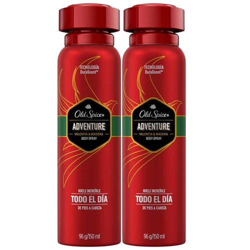 Pack Desodorante en Aerosol OLD SPICE Adventure Frasco 150ml Paquete 2un