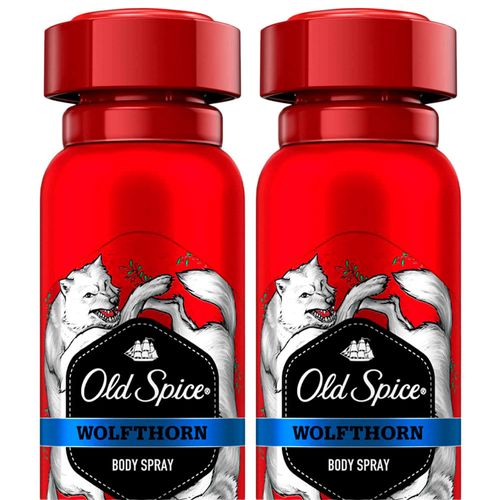 Pack Desodorante Body Spray en Aerosol para Hombre OLD SPICE Wolfthorn Frasco 150ml Paquete 2un