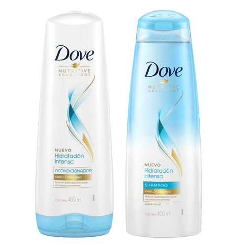 Pack DOVE Hidratación Intensa Shampoo 400ml + Acondicionador Frasco 400ml