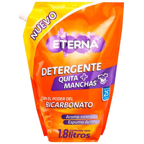 Detergente Líquido ETERNA Quita + Manchas Doypack 1.8L