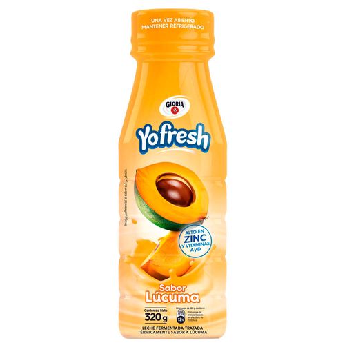 Leche Fermentada GLORIA Yofresh Sabor a Lúcuma Botella 320g