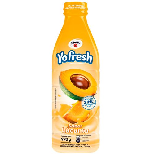 Leche Fermentada GLORIA Yofresh Sabor a Lúcuma Botella 970g