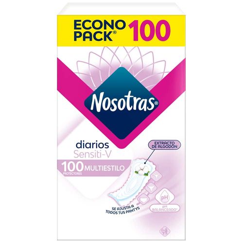 Protectores Diarios NOSOTRAS Sensiti-V Paquete 100un