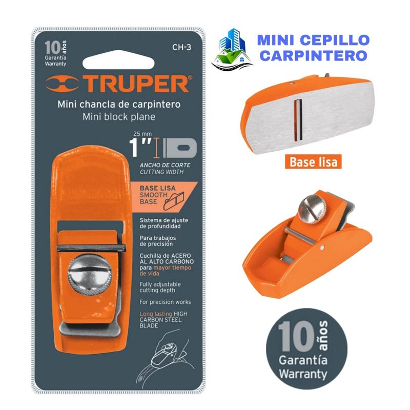 Mini cepillo carpintero 1 Truper CH-3 / 12022, Materiales De Construcción