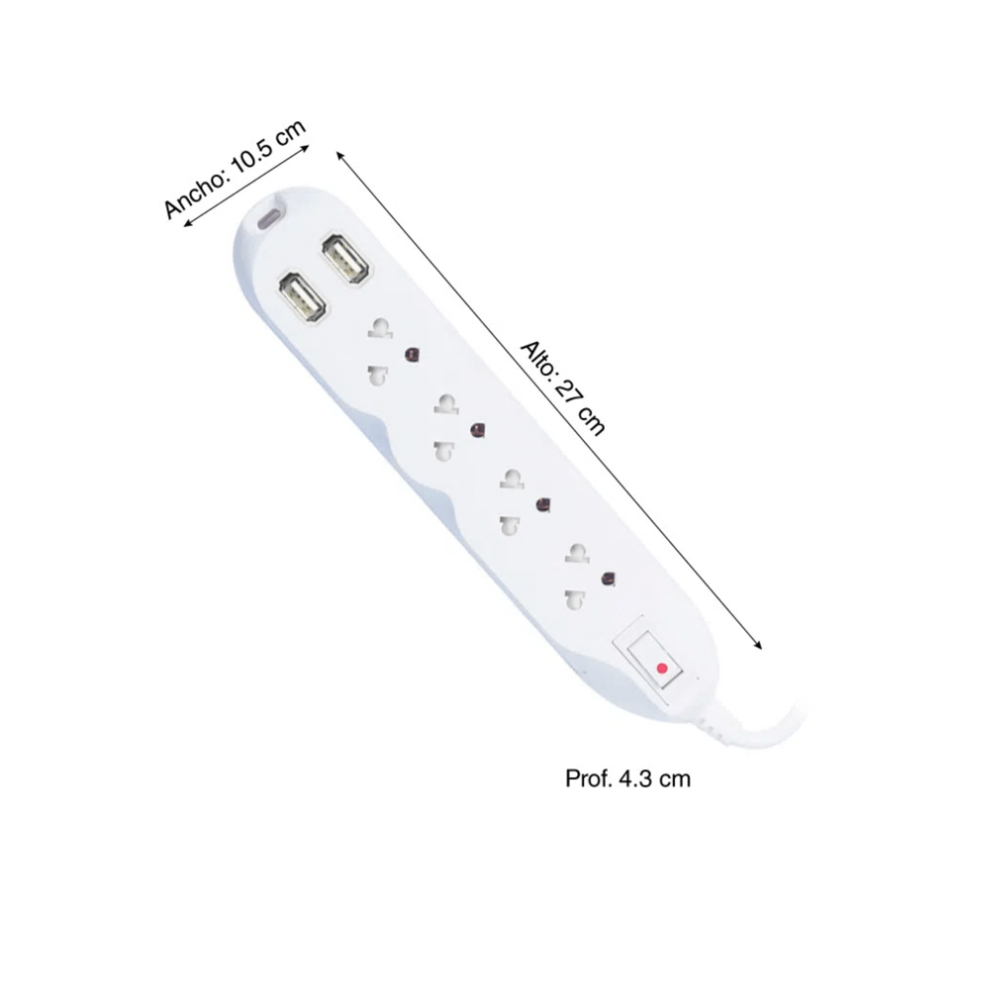 Extensión Eléctrica Múltiple Bticino 4 tomas + 2 puertos USB - Shopstar