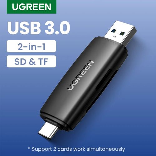 OTG UGREEN lector de tarjetas USB 3,0 y Tipo C a SD, Micro SD, TF adaptador de tarjetas para PC o Mo
